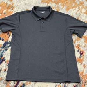 Fila short sleeve solid dark gray grey collared polo golf shirt mens size medium